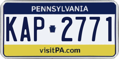 PA license plate KAP2771