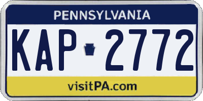 PA license plate KAP2772