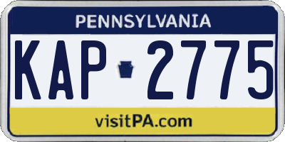 PA license plate KAP2775