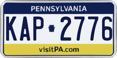 PA license plate KAP2776