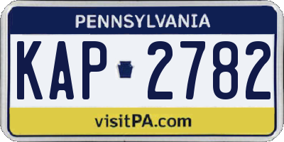PA license plate KAP2782