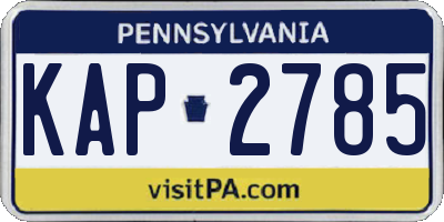 PA license plate KAP2785