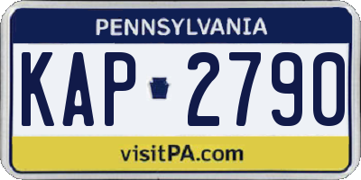 PA license plate KAP2790