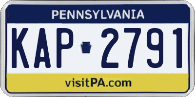 PA license plate KAP2791