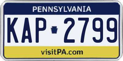 PA license plate KAP2799