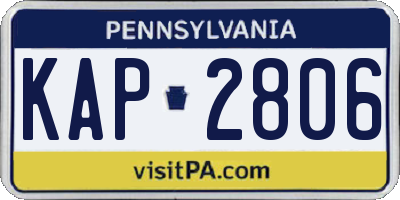 PA license plate KAP2806