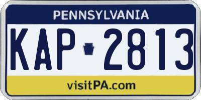 PA license plate KAP2813