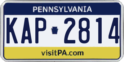 PA license plate KAP2814