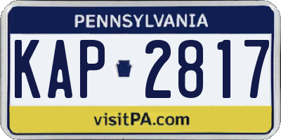 PA license plate KAP2817