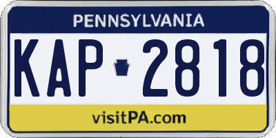 PA license plate KAP2818
