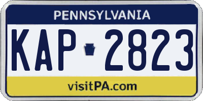PA license plate KAP2823
