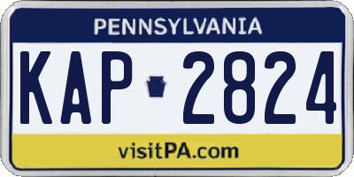 PA license plate KAP2824