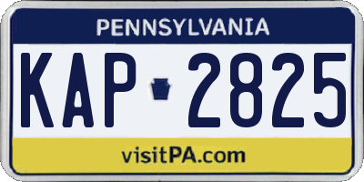 PA license plate KAP2825