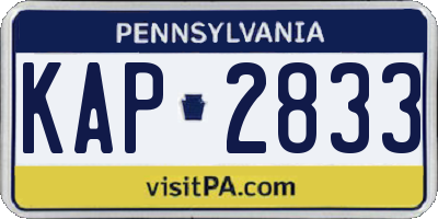 PA license plate KAP2833