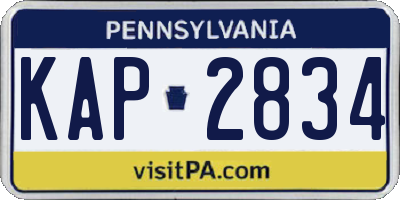 PA license plate KAP2834