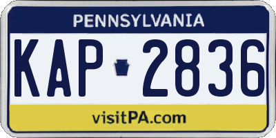 PA license plate KAP2836