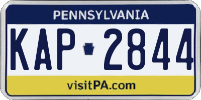 PA license plate KAP2844