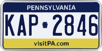 PA license plate KAP2846
