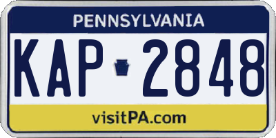 PA license plate KAP2848