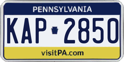 PA license plate KAP2850