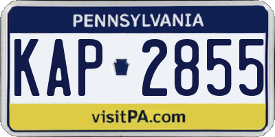 PA license plate KAP2855