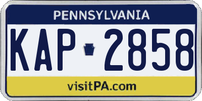 PA license plate KAP2858