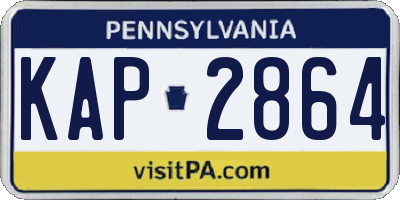 PA license plate KAP2864