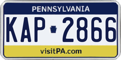 PA license plate KAP2866