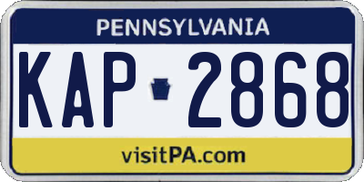 PA license plate KAP2868