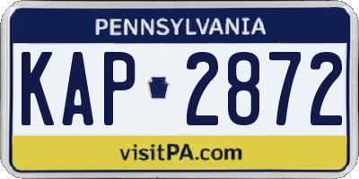 PA license plate KAP2872