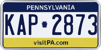 PA license plate KAP2873