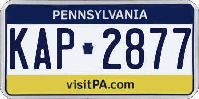 PA license plate KAP2877