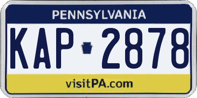 PA license plate KAP2878