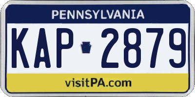 PA license plate KAP2879
