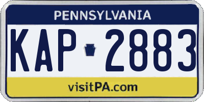 PA license plate KAP2883