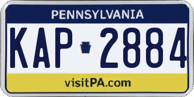PA license plate KAP2884