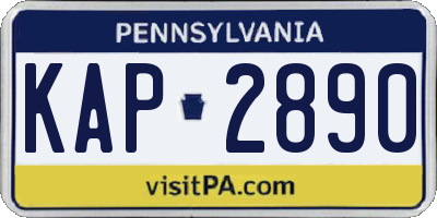 PA license plate KAP2890