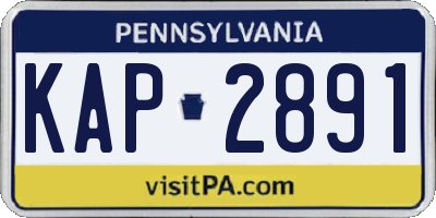 PA license plate KAP2891