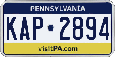PA license plate KAP2894