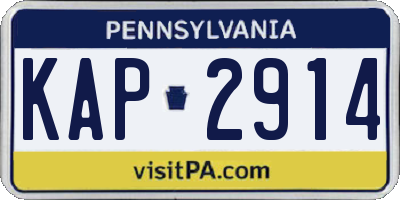 PA license plate KAP2914