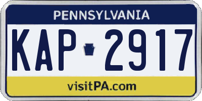 PA license plate KAP2917