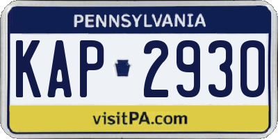 PA license plate KAP2930