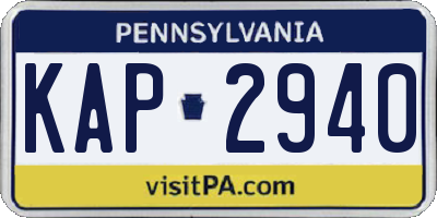 PA license plate KAP2940