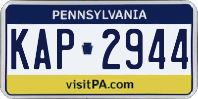 PA license plate KAP2944