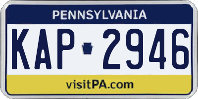 PA license plate KAP2946