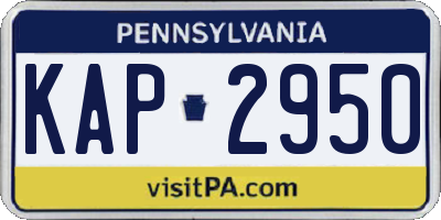 PA license plate KAP2950