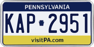 PA license plate KAP2951