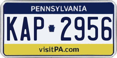 PA license plate KAP2956