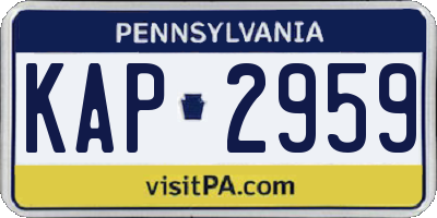 PA license plate KAP2959