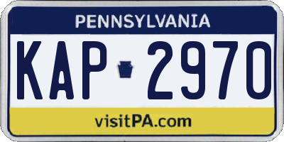 PA license plate KAP2970